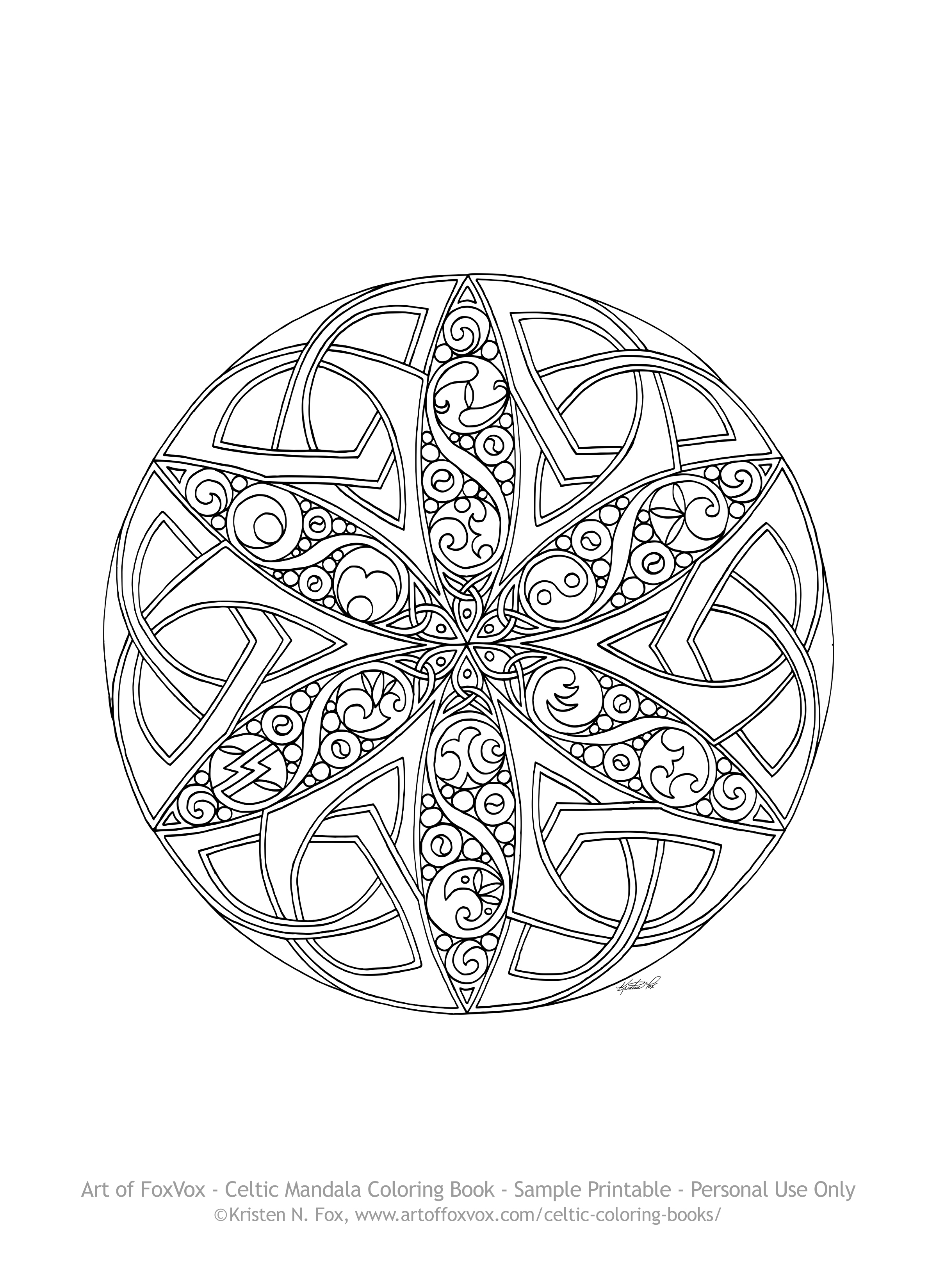 Free Celtic Mandala Coloring Page To Print Art Of Foxvox Original Celtic Art Fine Art Photography